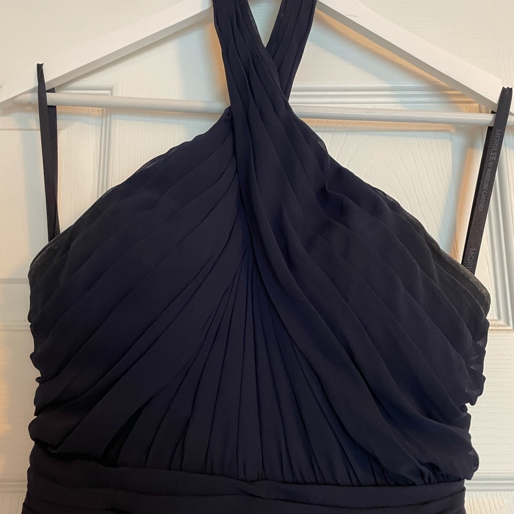 *Worn once* Navy Blue Morilee Jumpsuit. No flaws. - Picture 4 of 9